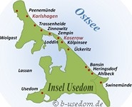 Karte von Usedom